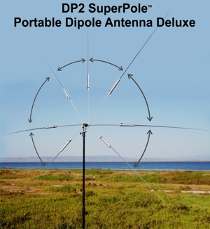 DP2 SuperPole Portable Dipole Antenna Deluxe with Mount